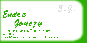 endre gonczy business card